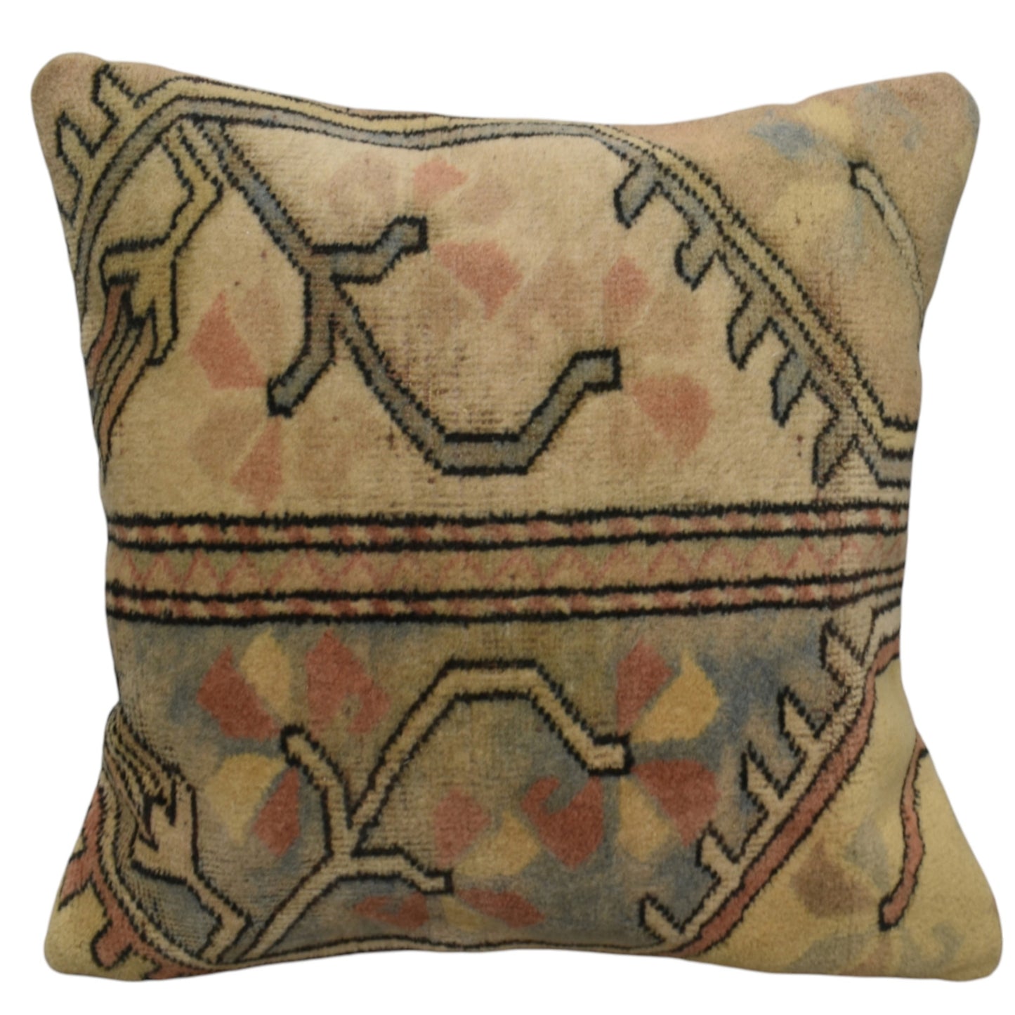 Kilim Antik El Dokuma Dekoratif Halı Kırlent Yastık Kılıfı 1422 - Vintage - Çok Renkli