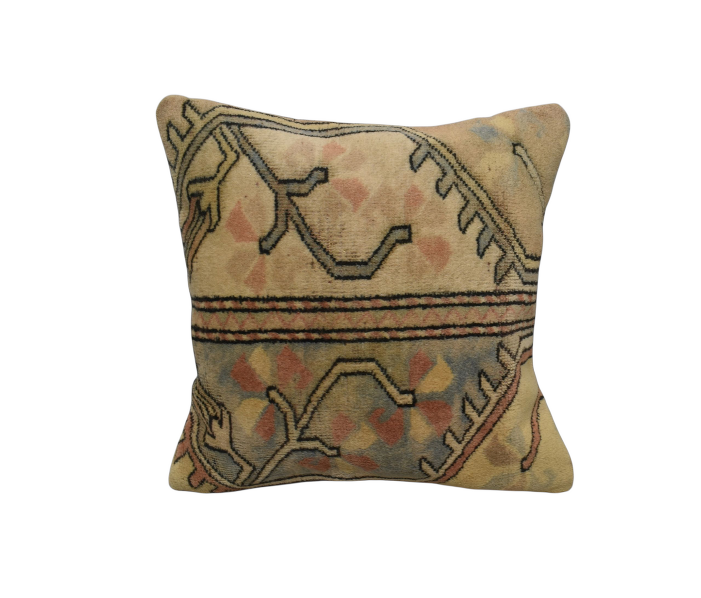 Kilim Antik El Dokuma Dekoratif Halı Kırlent Yastık Kılıfı 1422 - Vintage - Çok Renkli