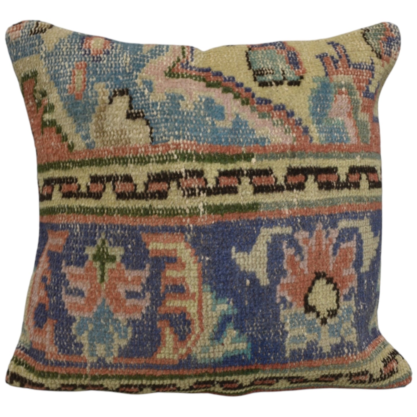 Kilim Antik El Dokuma Dekoratif Halı Kırlent Yastık Kılıfı 1427 - Vintage - Çok Renkli