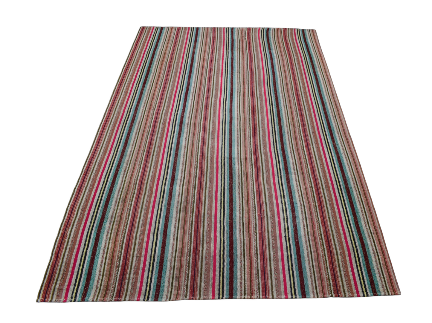 Kilim Antik El Dokuma 5m2 Capcanlı Bukleli Pamuklu Kilimi 0160 - Yeni - Çok Renkli