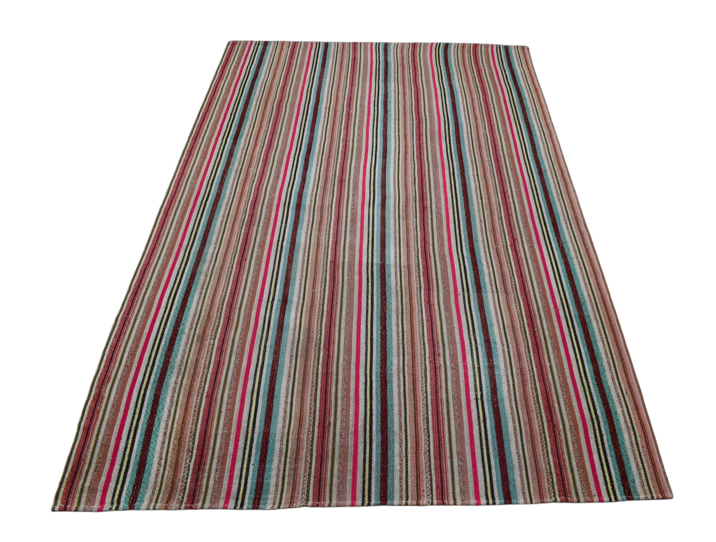 Kilim Antik El Dokuma 5m2 Capcanlı Bukleli Pamuklu Kilimi 0160 - Yeni - Çok Renkli