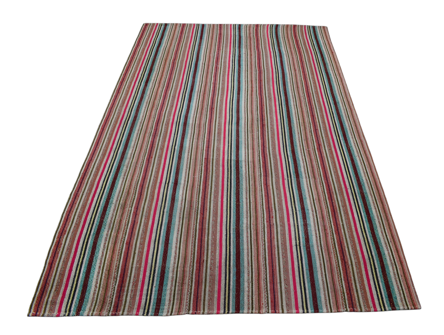 Kilim Antik El Dokuma 5m2 Capcanlı Bukleli Pamuklu Kilimi 0160 - Yeni - Çok Renkli