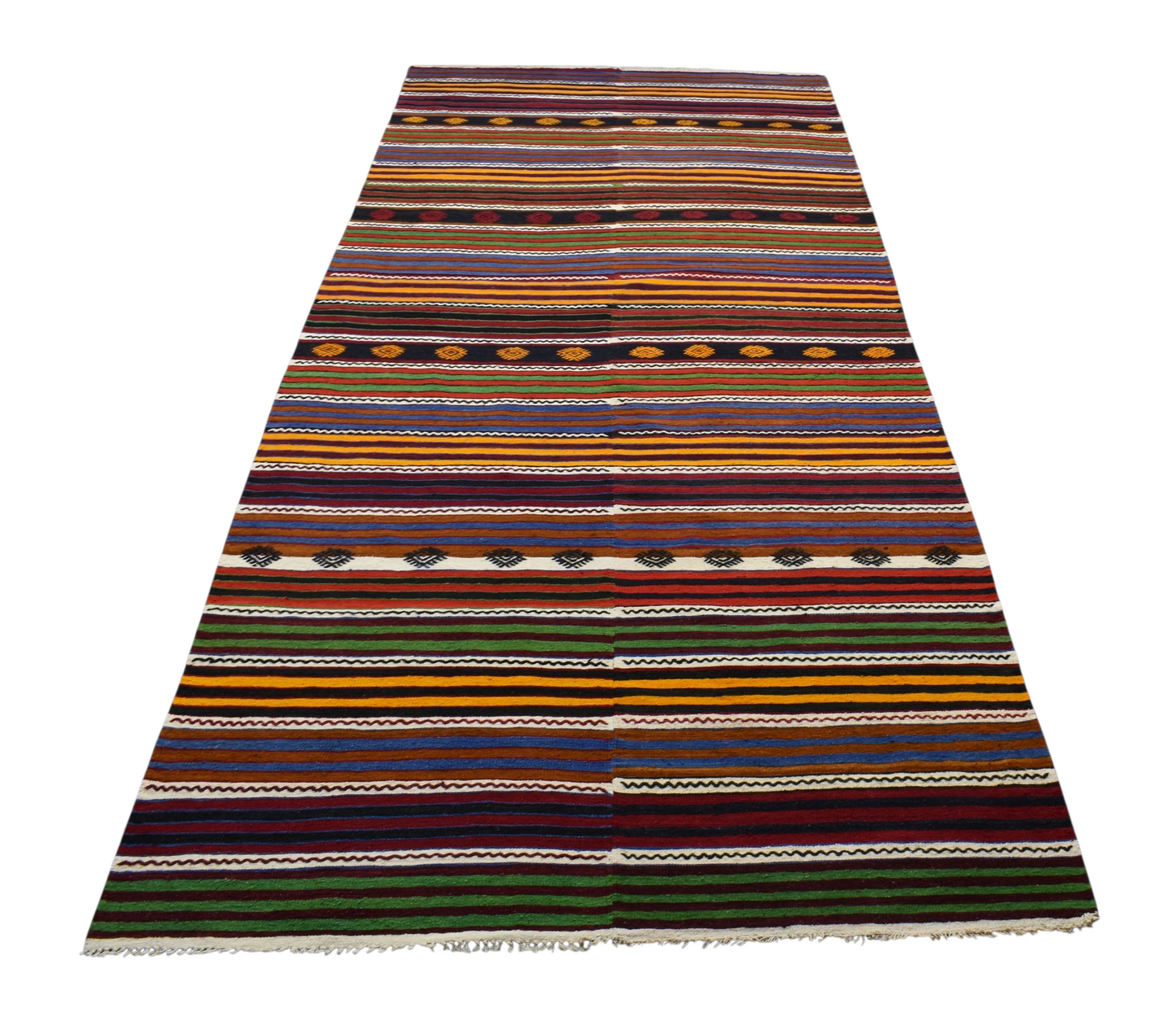 Kilim Antik El Dokuma İhtişamlı Otantik Sivas Yün Kilimi 0168 - Yeni - Çok Renkli