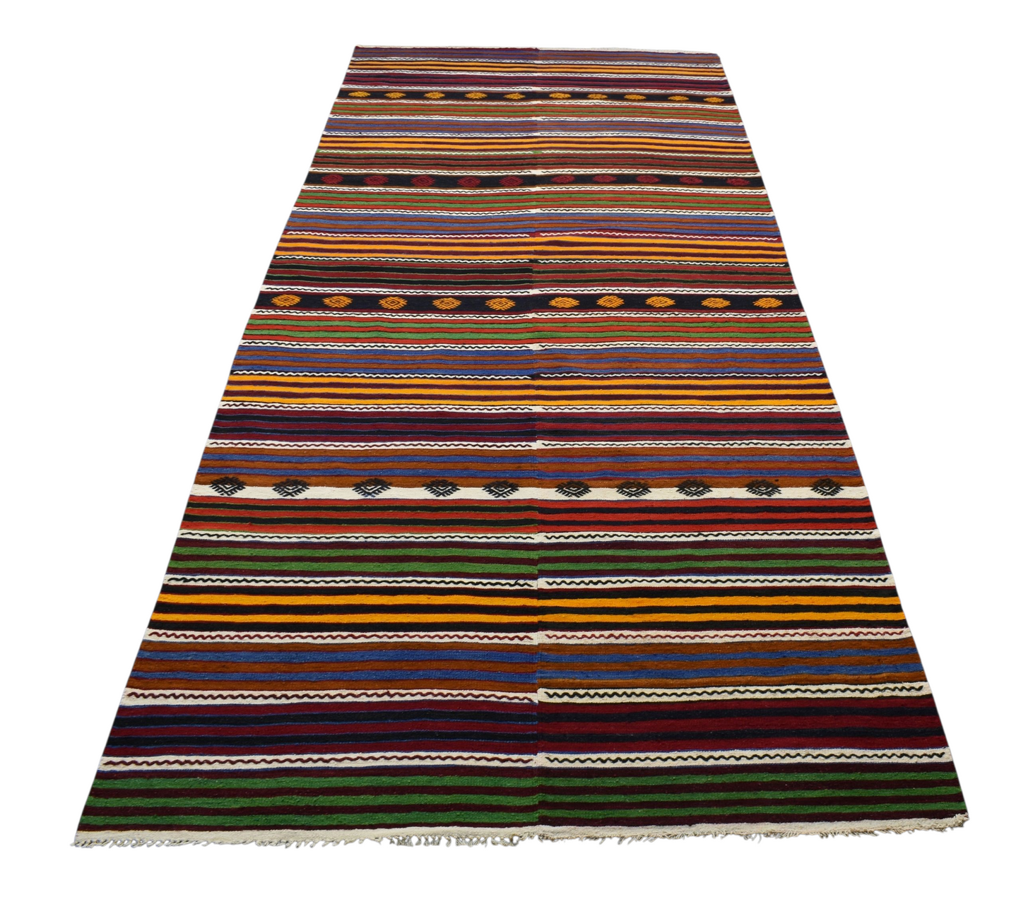 Kilim Antik El Dokuma İhtişamlı Otantik Sivas Yün Kilimi 0168 - Yeni - Çok Renkli