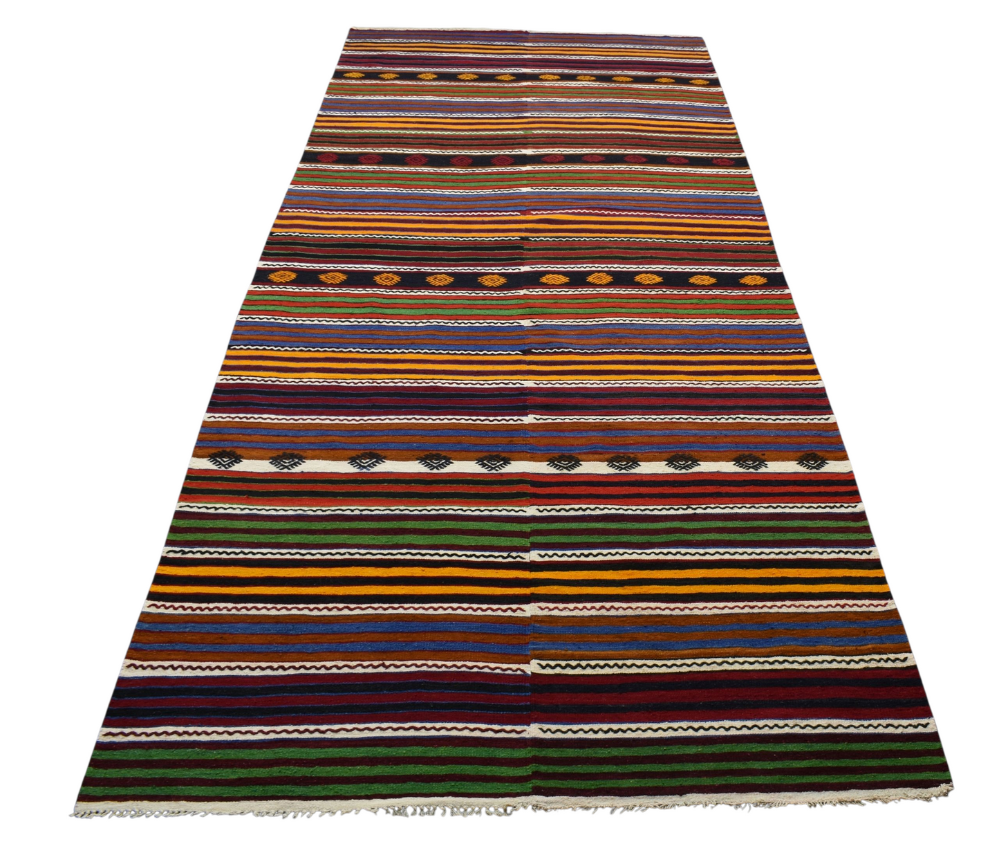 Kilim Antik El Dokuma İhtişamlı Otantik Sivas Yün Kilimi 0168 - Yeni - Çok Renkli