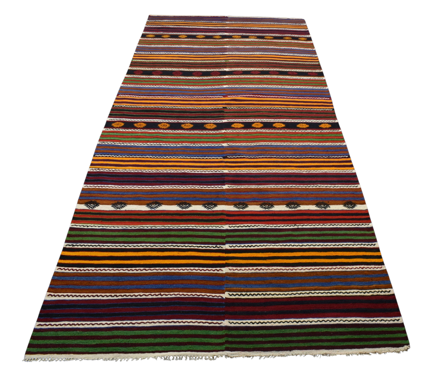 Kilim Antik El Dokuma İhtişamlı Otantik Sivas Yün Kilimi 0168 - Yeni - Çok Renkli