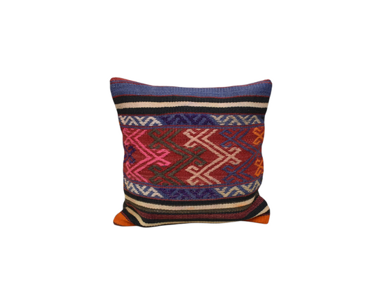 Kilim Antik El Dokuma Kilim Kırlent Yastık Kılıfı 0200 - Yeni - Çok Renkli
