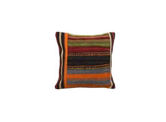 Kilim Antik El Dokuma Kırkyama Patchwork Kilim Kırlent Yastık Kılıfı 0252 - Yeni - Çok Renkli