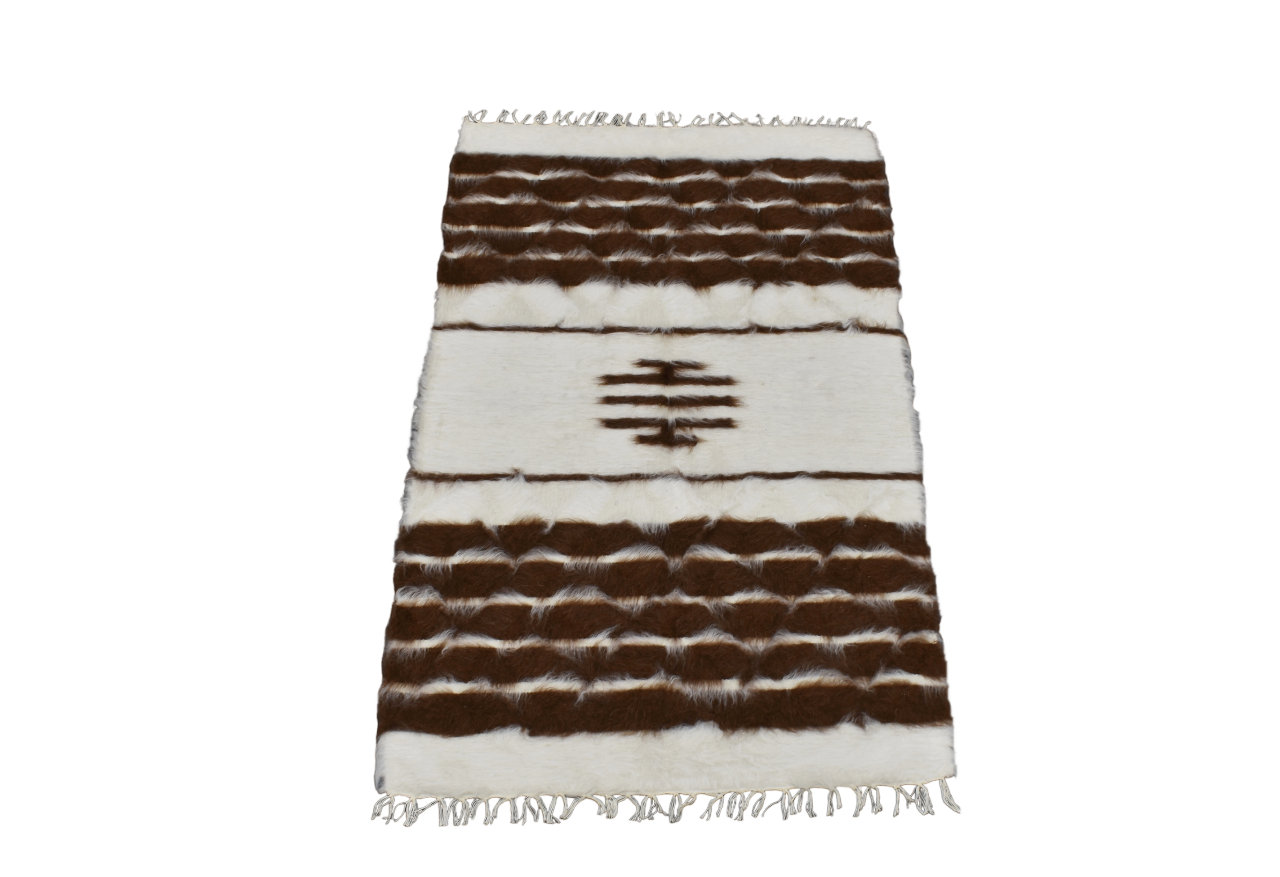 Kilim Antik El Dokuma Yün Çizgili Tiftik Siirt Battaniyesi 0026 - Yeni - Çok Renkli