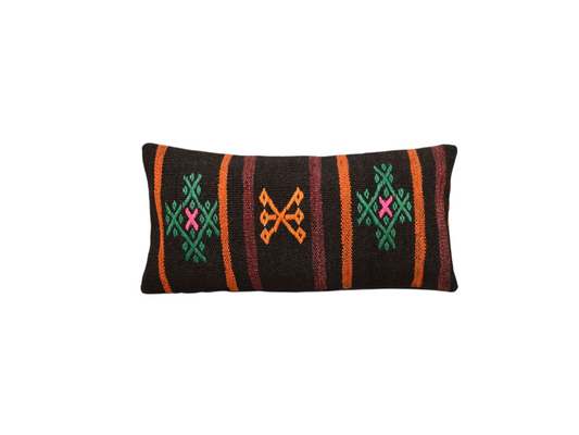 Kilim Antik El Dokuma Lumbar Kilim Kırlent Yastık Kılıfı 0315 - Yeni - Çok Renkli