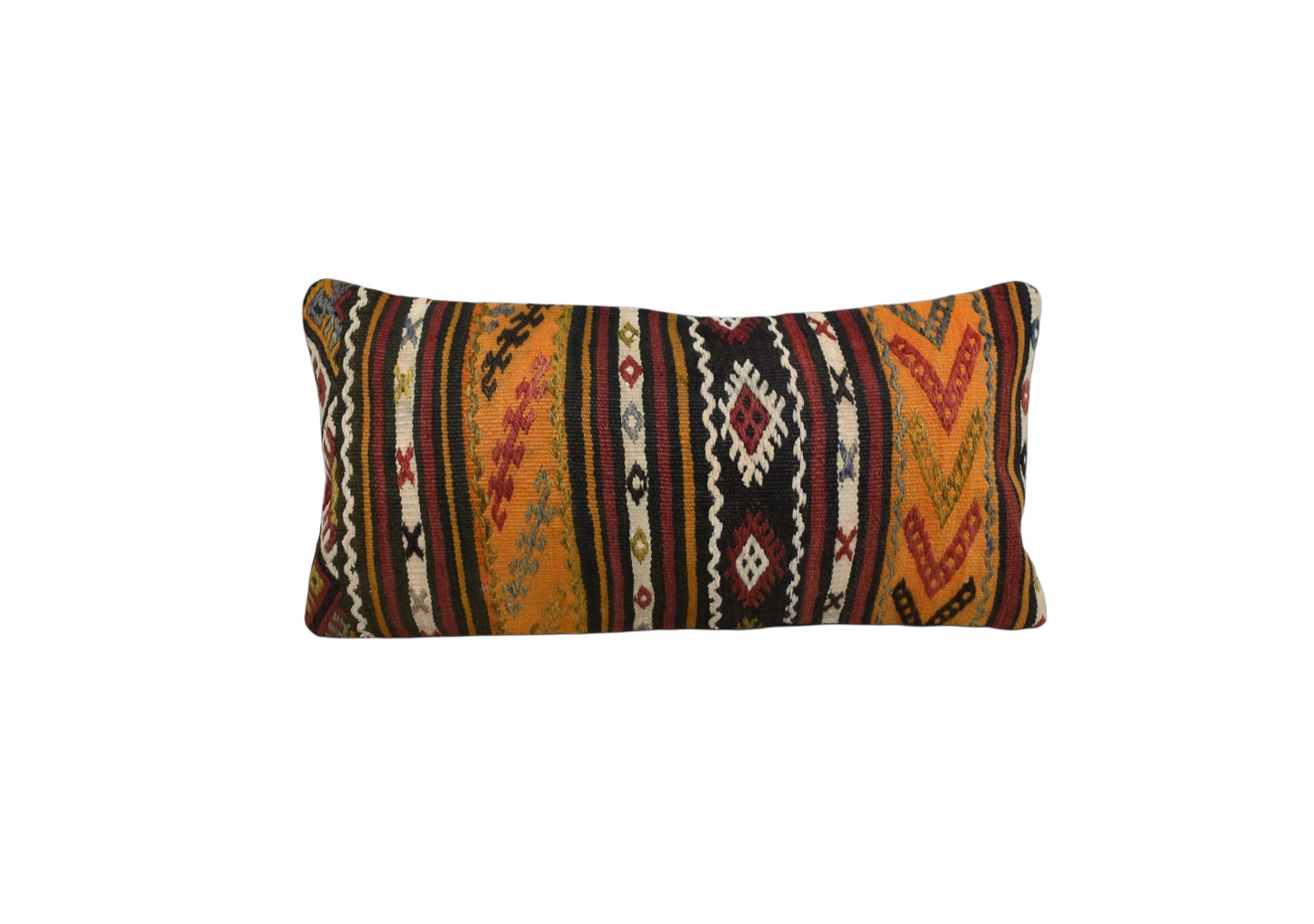 Kilim Antik El Dokuma Lumbar Kilim Kırlent Yastık Kılıfı 0316 - Yeni - Çok Renkli