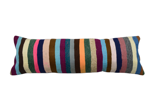 Kilim Antik El Dokuma Lumbar Kilim Kırlent Yastık Kılıfı 0338 - Yeni - Çok Renkli
