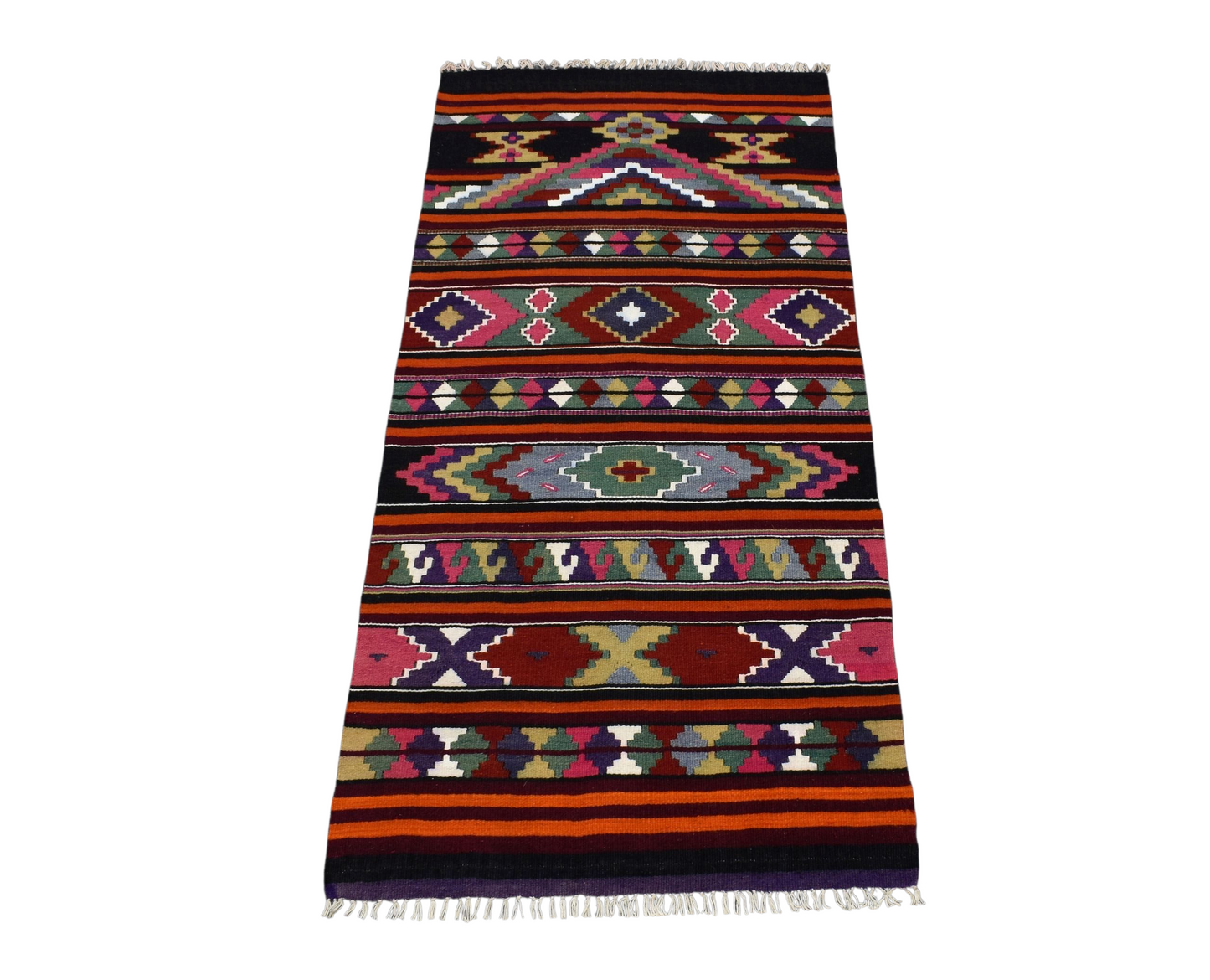 Kilim Antik El Dokuma Malatya Seccade Yün Kilim 0362 - Yeni - Çok Renkli