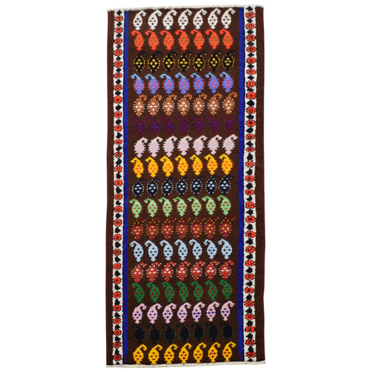 Kilim Antik El Dokuma Bademli Herki Yolluk Yün Halı 0364 - Yeni - Çok Renkli