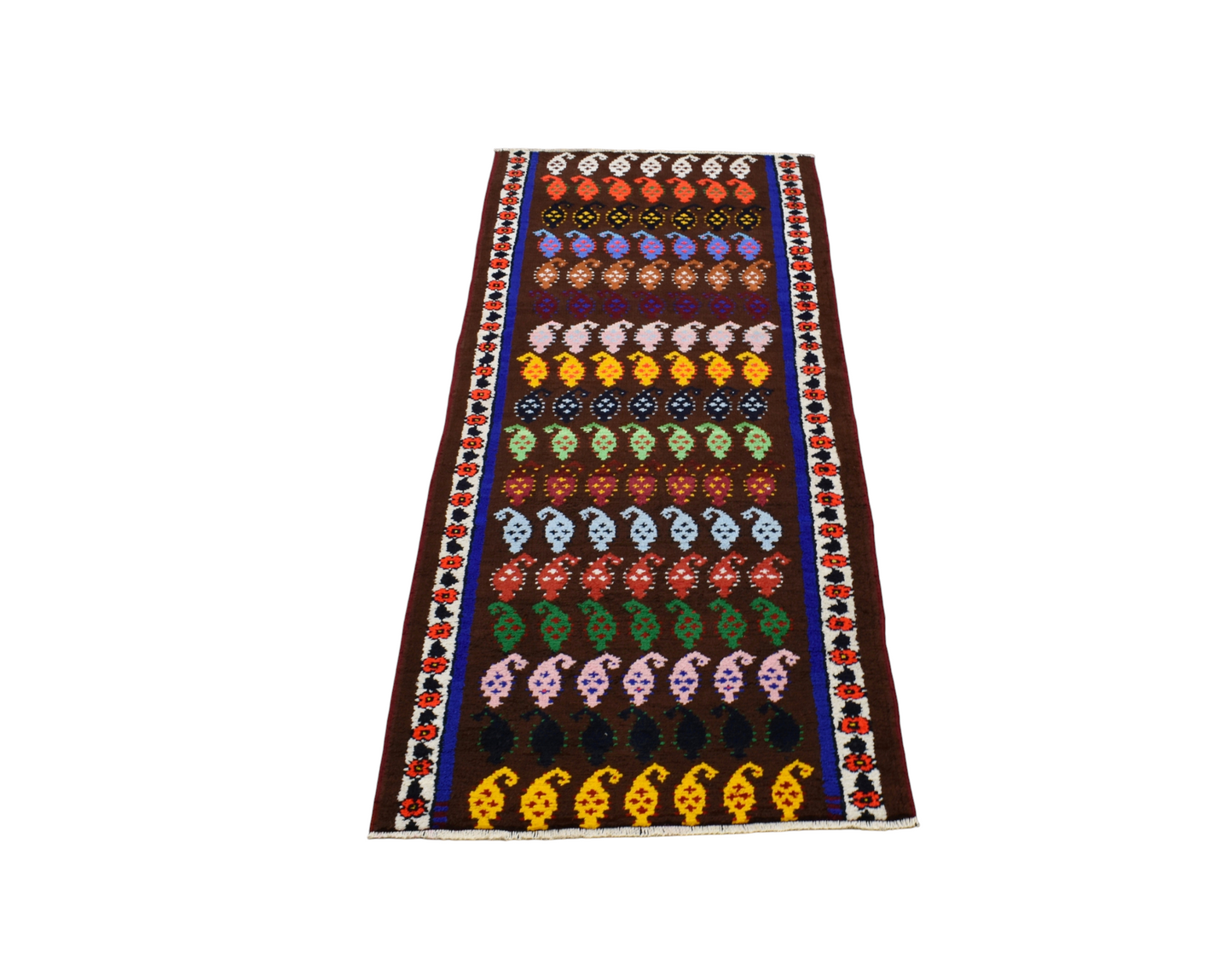 Kilim Antik El Dokuma Bademli Herki Yolluk Yün Halı 0364 - Yeni - Çok Renkli