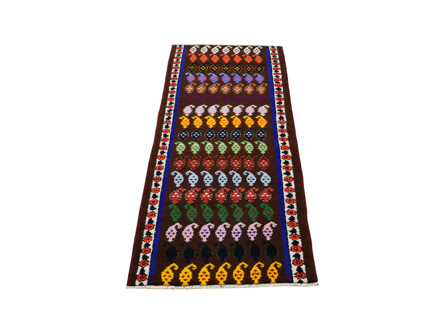 Kilim Antik El Dokuma Bademli Herki Yolluk Yün Halı 0364 - Yeni - Çok Renkli