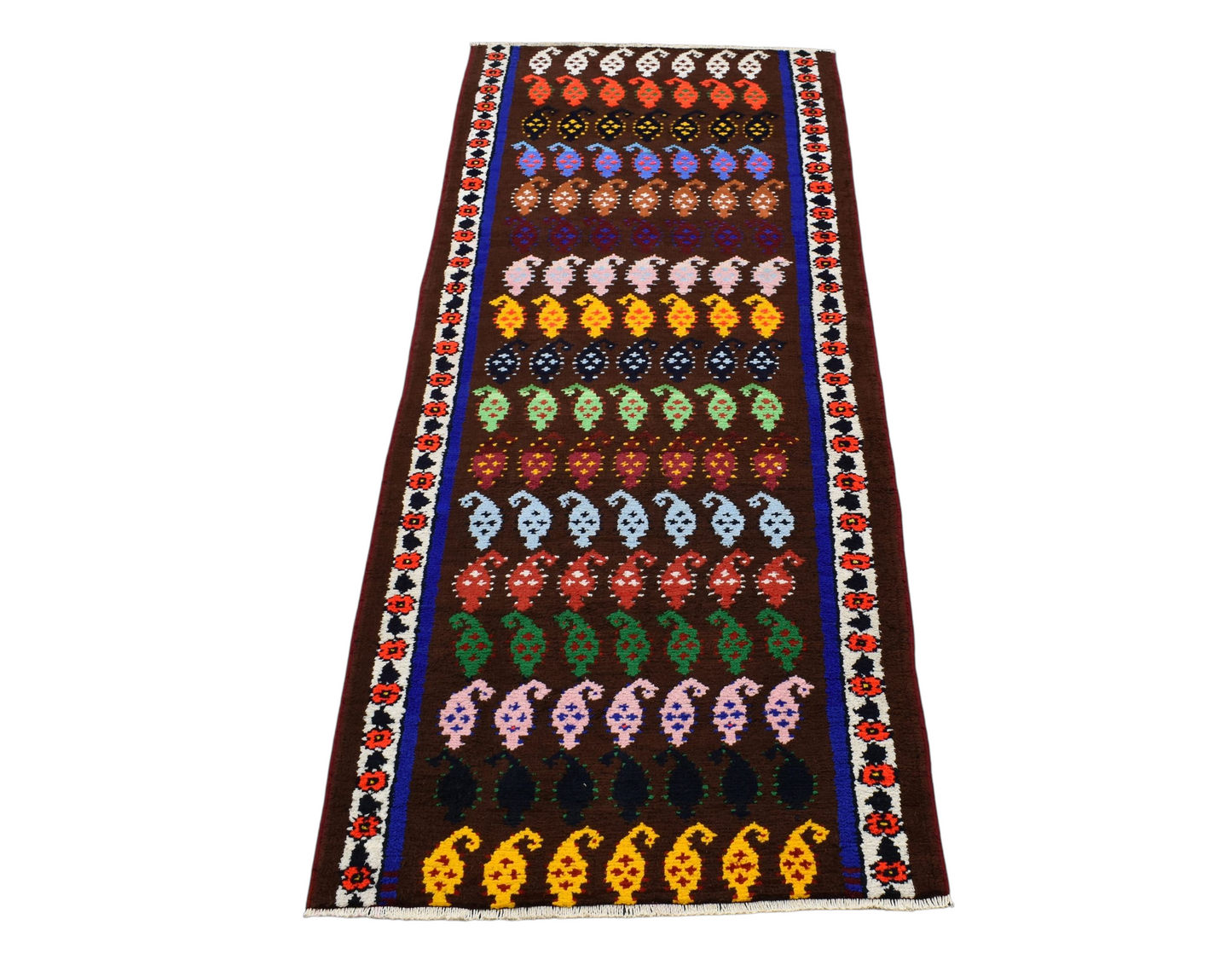 Kilim Antik El Dokuma Bademli Herki Yolluk Yün Halı 0364 - Yeni - Çok Renkli