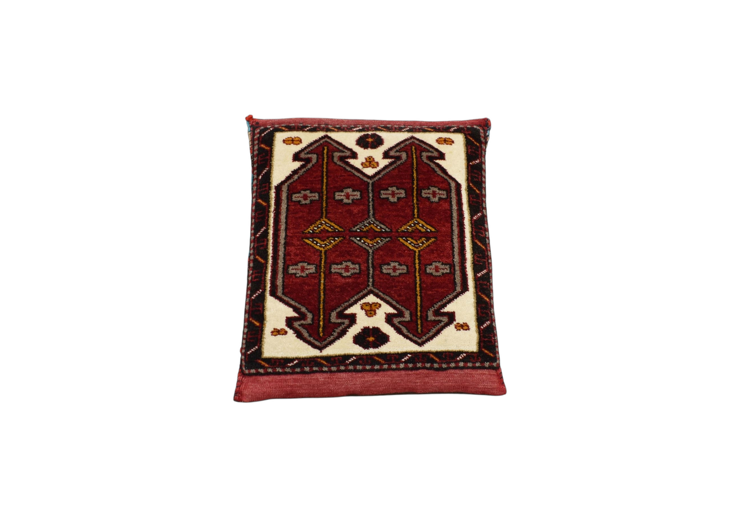 Kilim Antik El Dokuma Malatya Yün Halı Köşe Minderi 0367 - Yeni - Çok Renkli