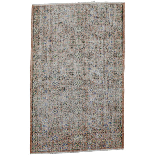 Kilim Antik El Dokuma Eskitme Yün Salon Halısı - Vintage 0370 - Çok Renkli