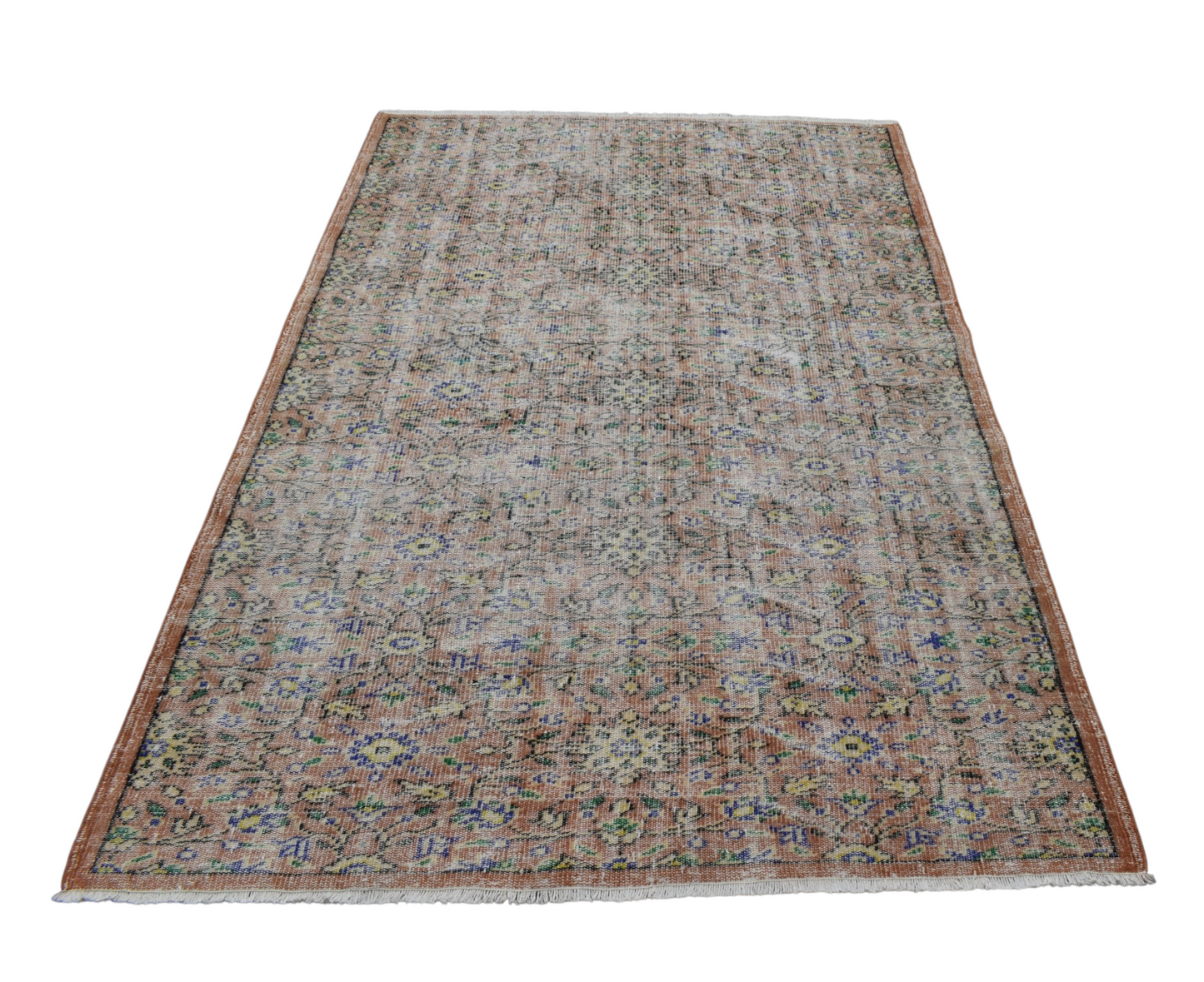 Kilim Antik El Dokuma Eskitme Yün Salon Halısı - Vintage 0370 - Çok Renkli