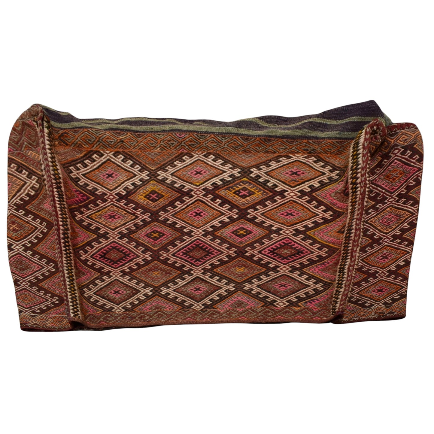 Kilim Antik El Dokuma Büyük Kağızman Beşik Yün Kilim 0371 - Antika - Çok Renkli