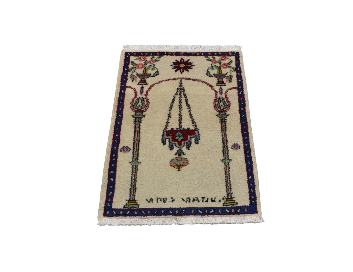 Kilim Antik El Dokuma Burdur Seccade Yün Halı - Yeni 0380 - Çok Renkli