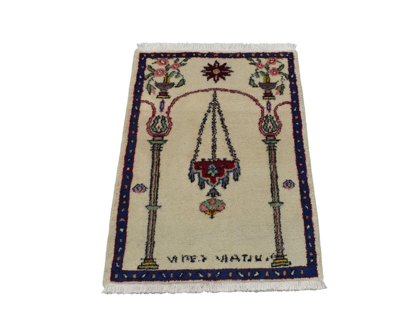 Kilim Antik El Dokuma Burdur Seccade Yün Halı - Yeni 0380 - Çok Renkli