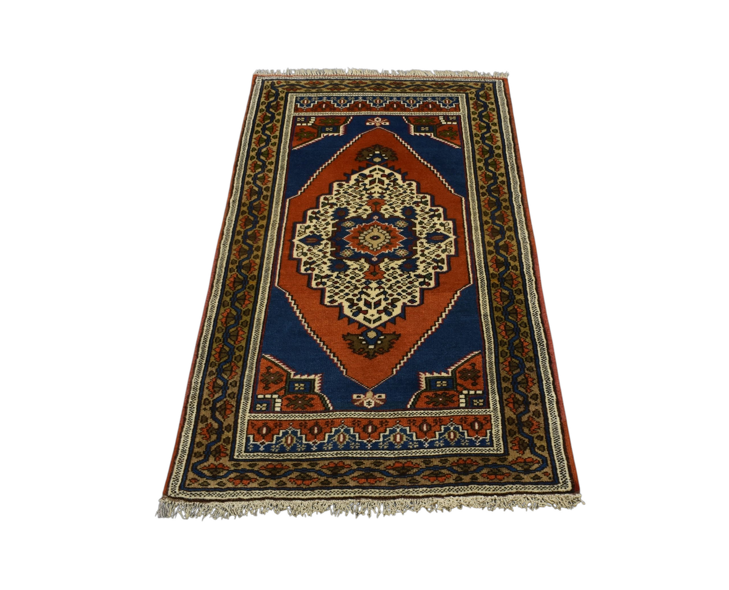 Kilim Antik El Dokuma Kirman Aksaray Taşpınar Yün Halı 0388 - Yeni - Çok Renkli