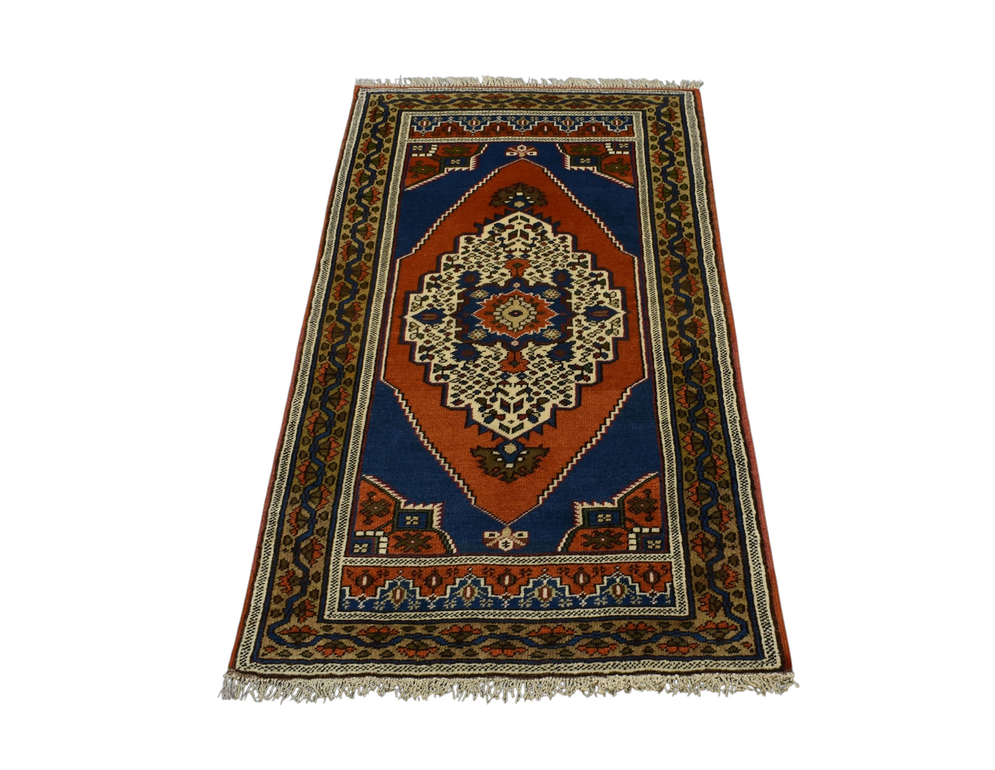 Kilim Antik El Dokuma Kirman Aksaray Taşpınar Yün Halı 0388 - Yeni - Çok Renkli