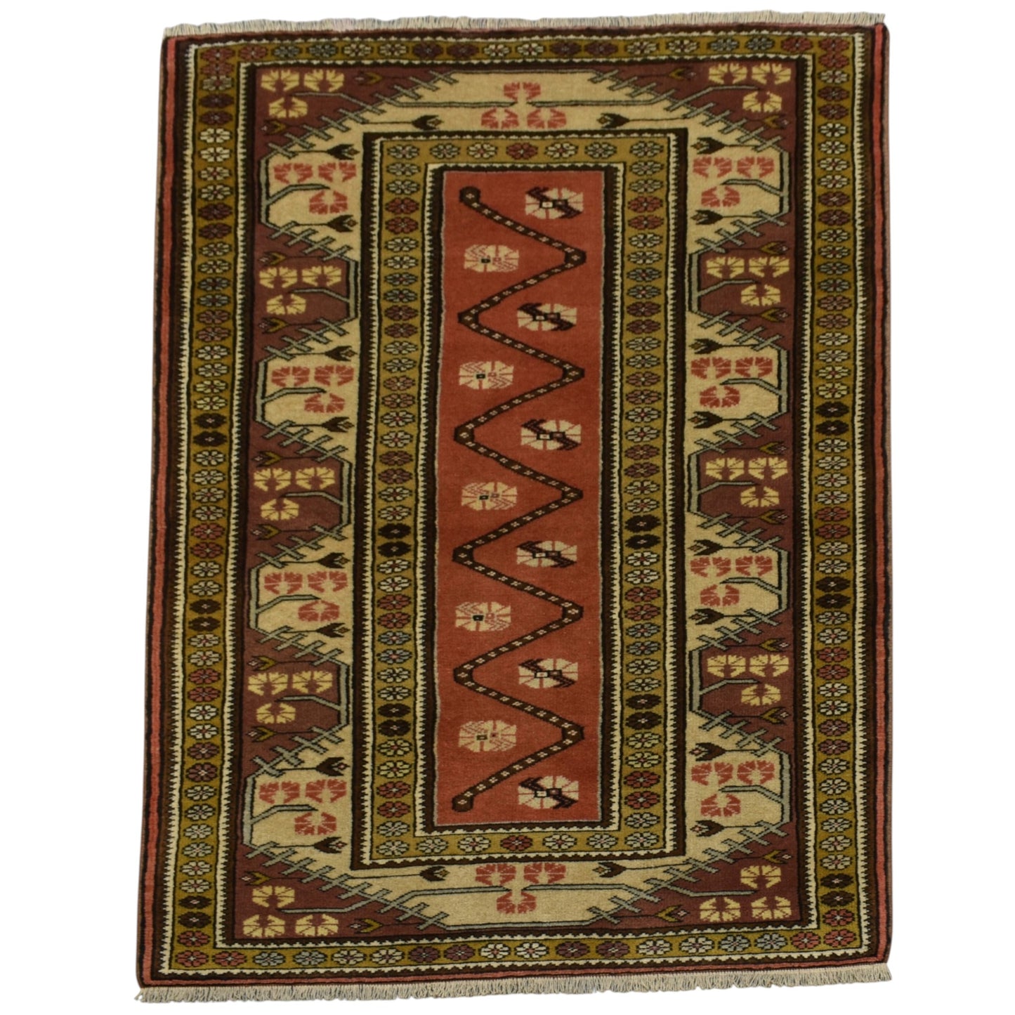 Kilim Antik El Dokuma Çiçekli Bozalan Milas Yün Halı 0389 - Yeni - Çok Renkli