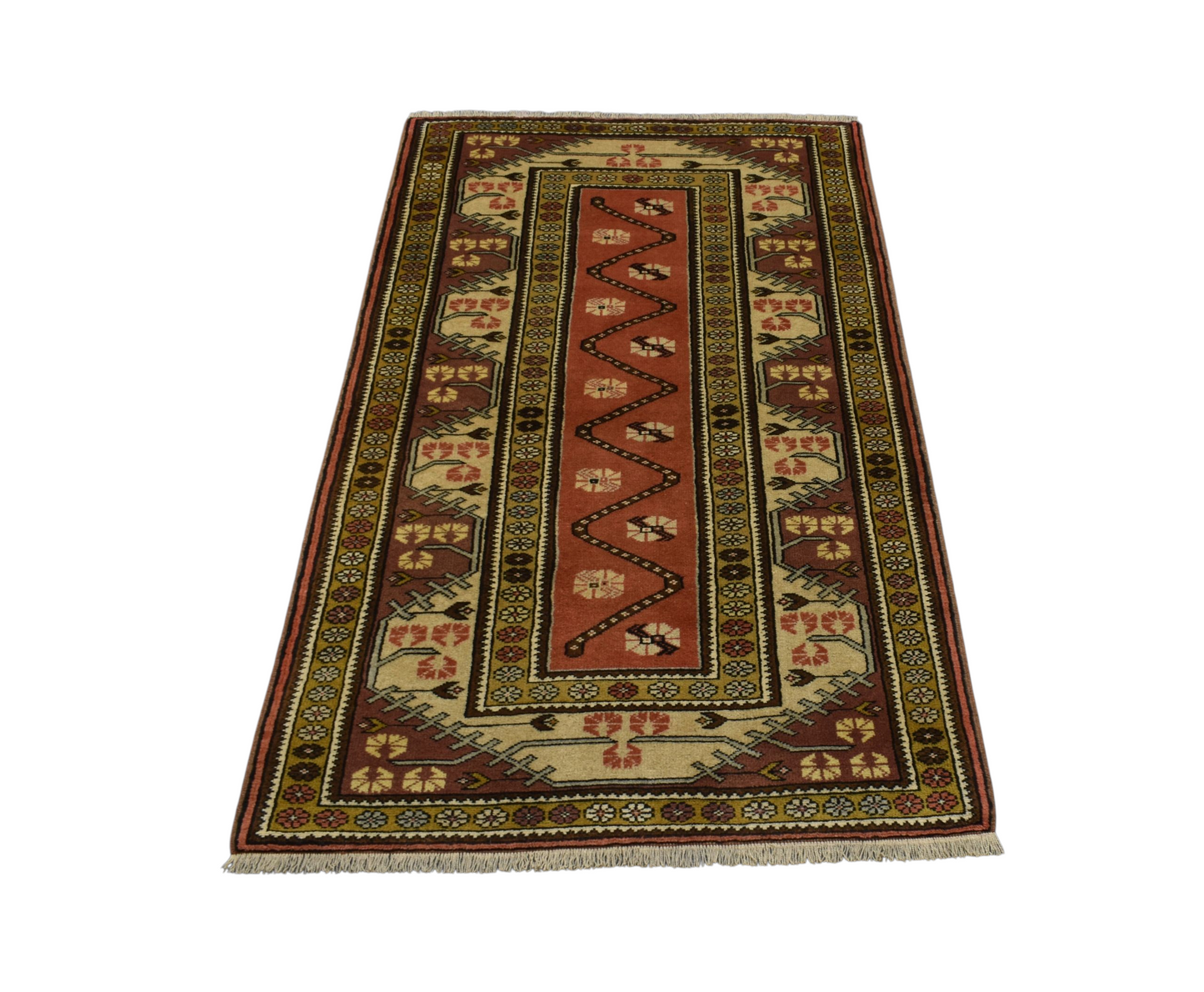 Kilim Antik El Dokuma Çiçekli Bozalan Milas Yün Halı 0389 - Yeni - Çok Renkli