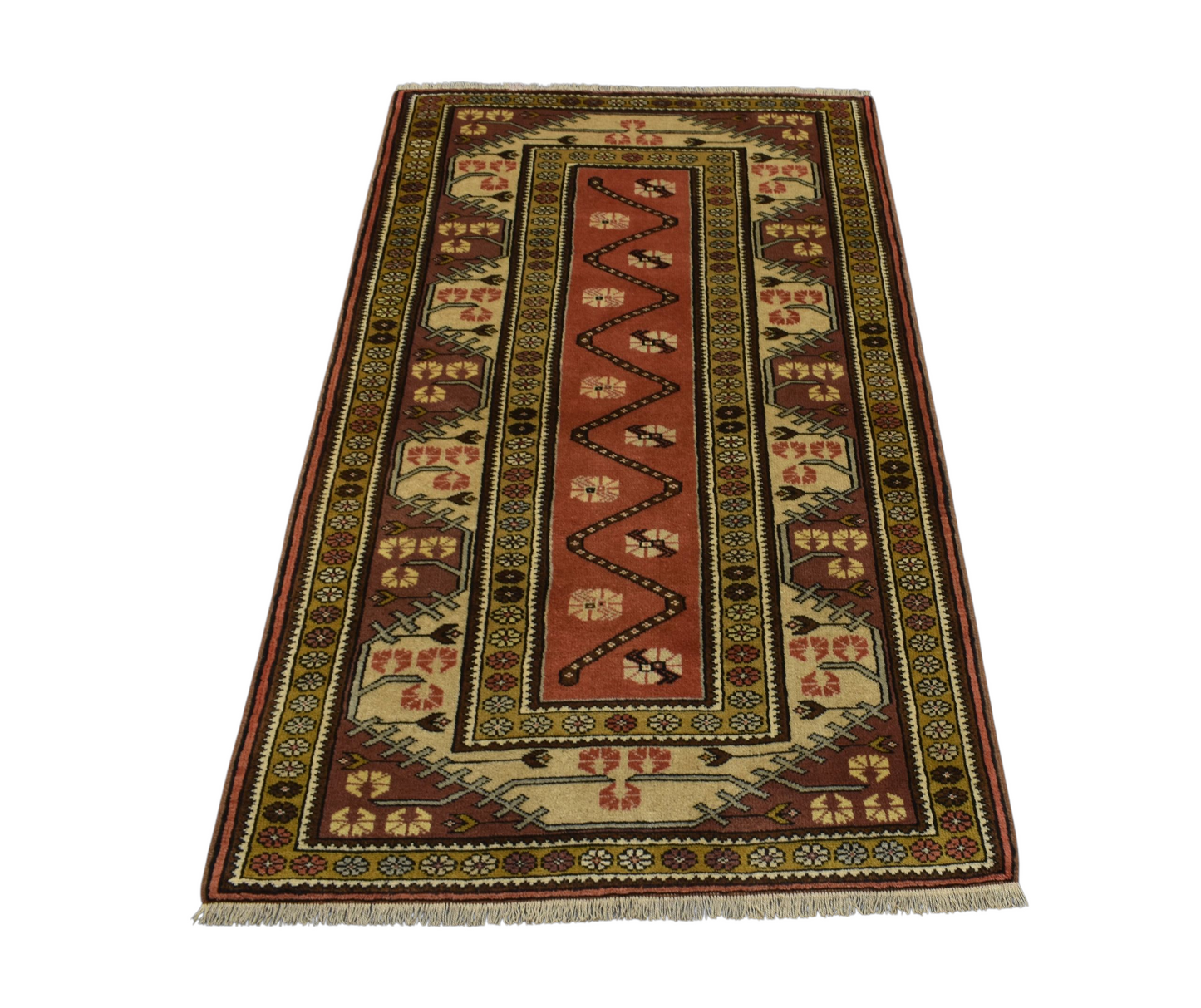 Kilim Antik El Dokuma Çiçekli Bozalan Milas Yün Halı 0389 - Yeni - Çok Renkli
