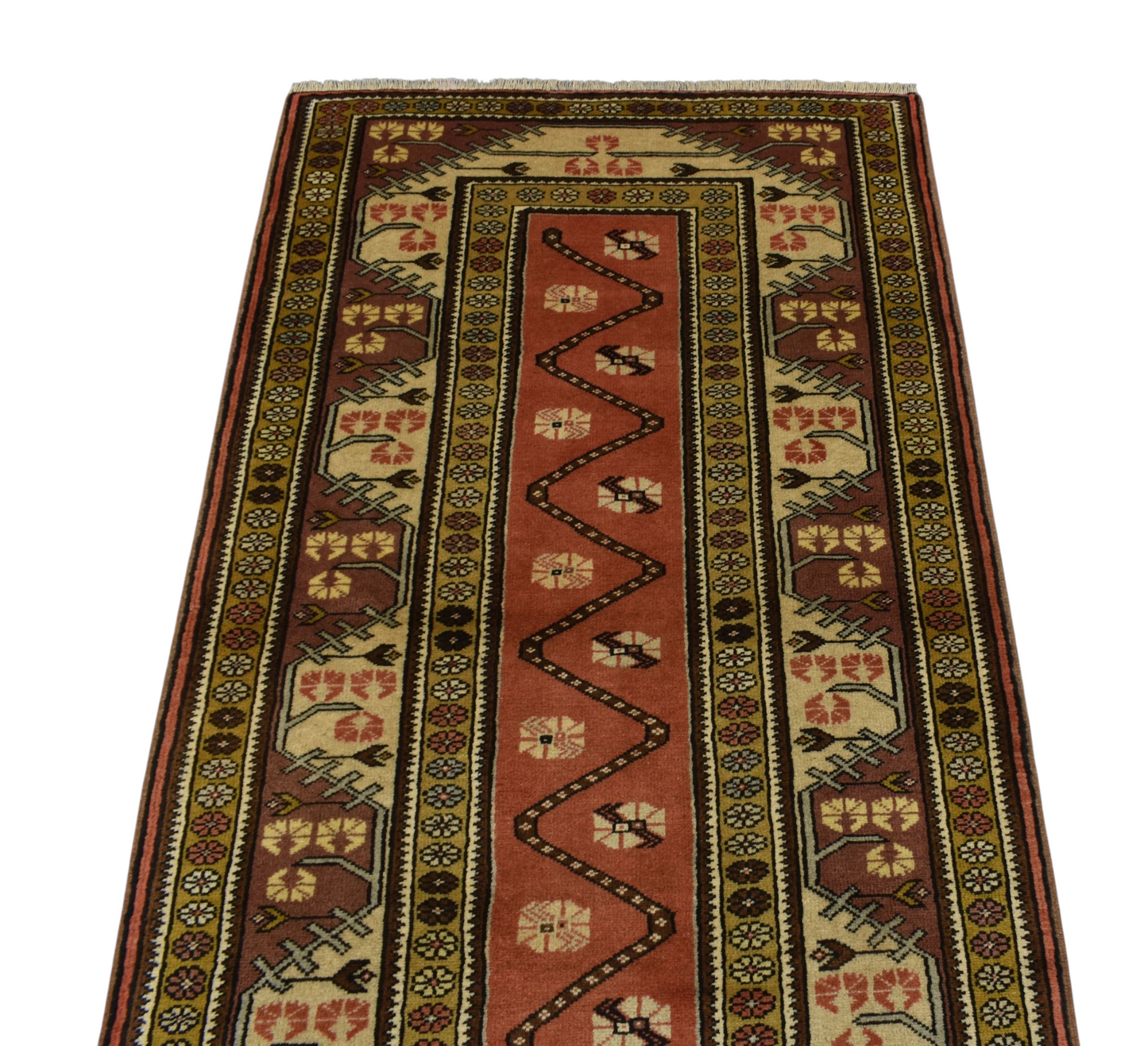 Kilim Antik El Dokuma Çiçekli Bozalan Milas Yün Halı 0389 - Yeni - Çok Renkli