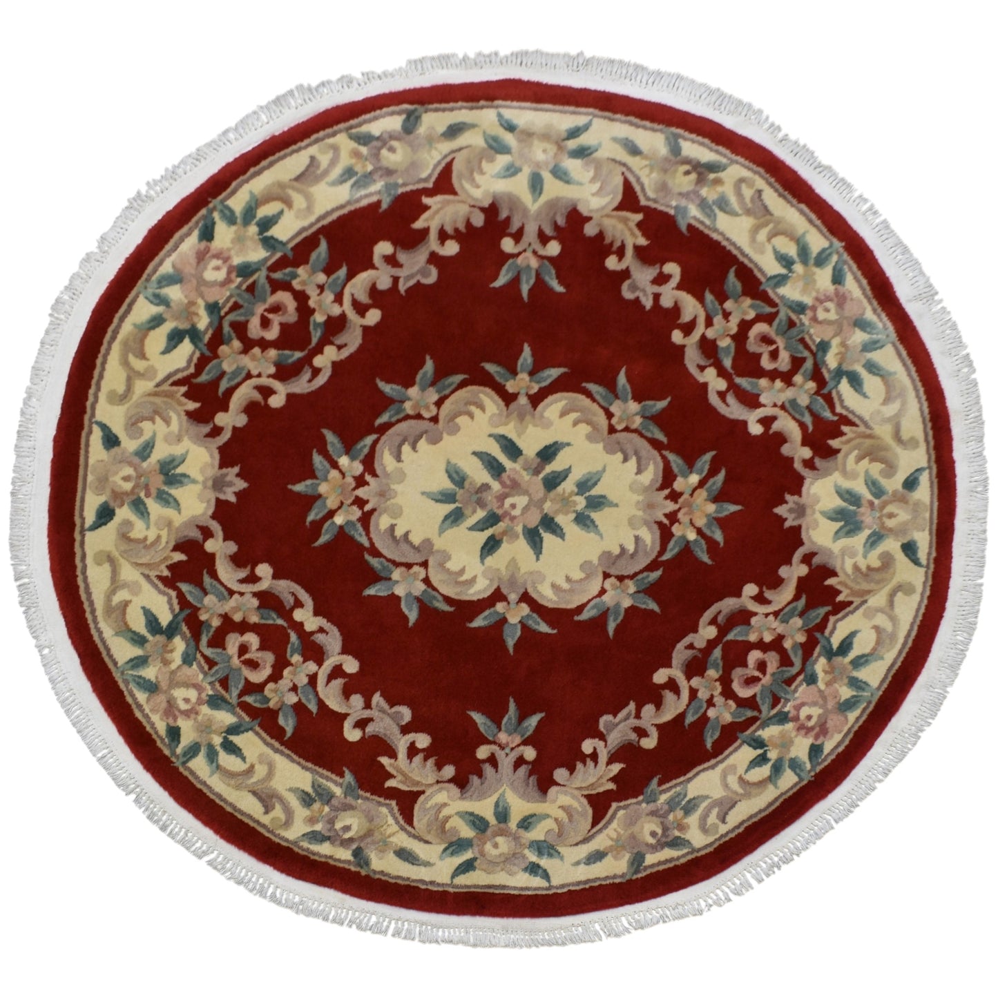 Kilim Antik El Dokuma Üç Boyutlu Yuvarlak Kabartmalı Hakiki Çin Yün Salon Halısı 0396 - Yeni - Kırmızı