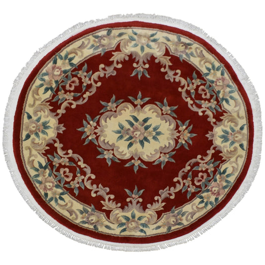 Kilim Antik El Dokuma Üç Boyutlu Yuvarlak Kabartmalı Hakiki Çin Yün Salon Halısı 0396 - Yeni - Kırmızı