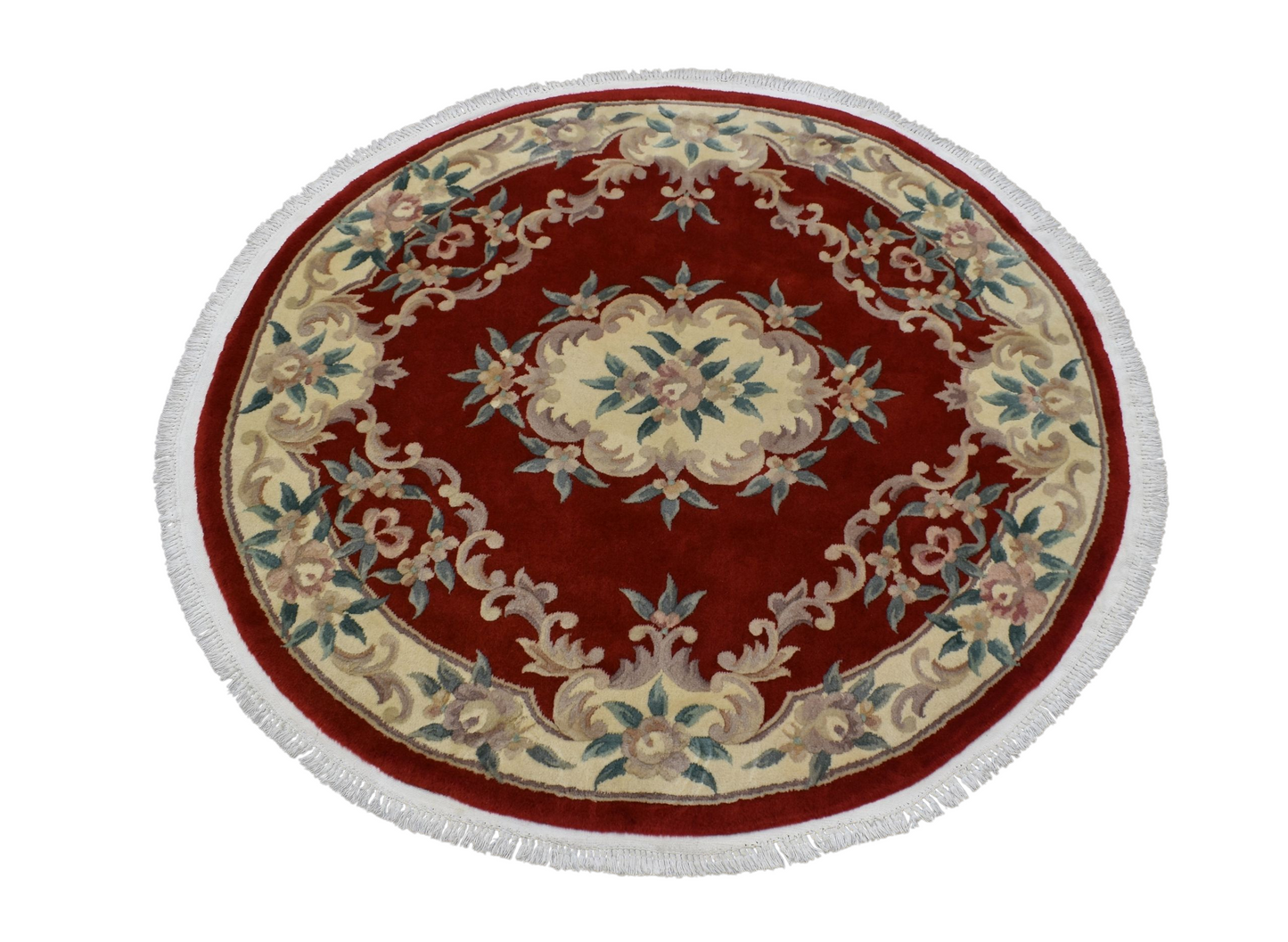 Kilim Antik El Dokuma Üç Boyutlu Yuvarlak Kabartmalı Hakiki Çin Yün Salon Halısı 0396 - Yeni - Kırmızı
