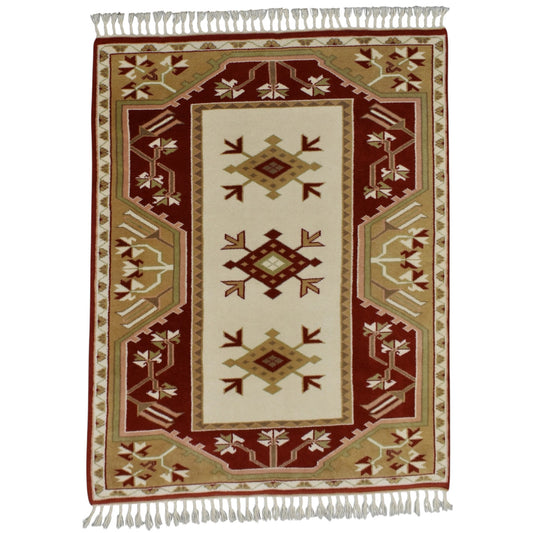 Kilim Antik El Dokuma Bozalan Milas Yün Halı 0398 - Yeni - Çok Renkli