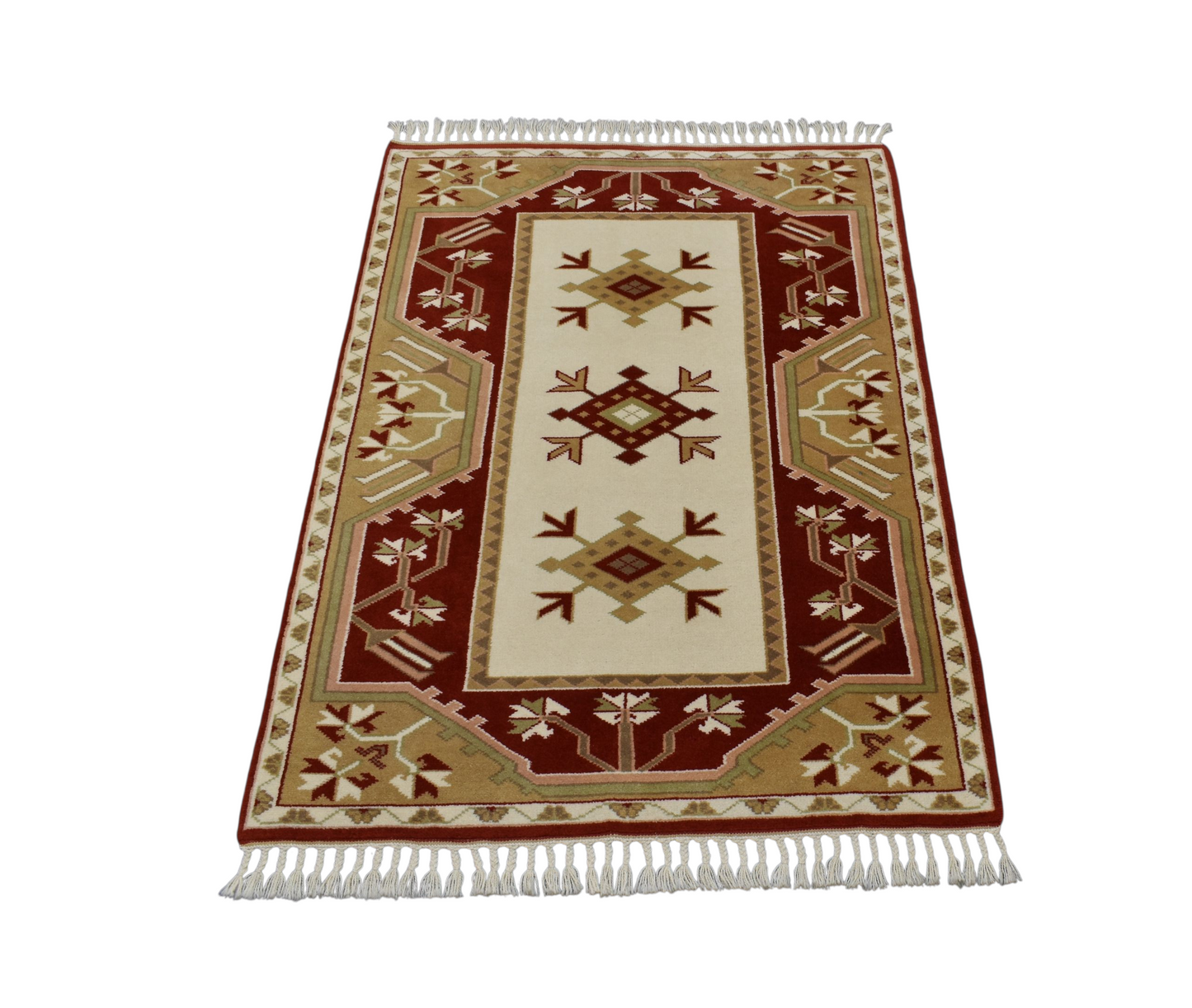 Kilim Antik El Dokuma Bozalan Milas Yün Halı 0398 - Yeni - Çok Renkli
