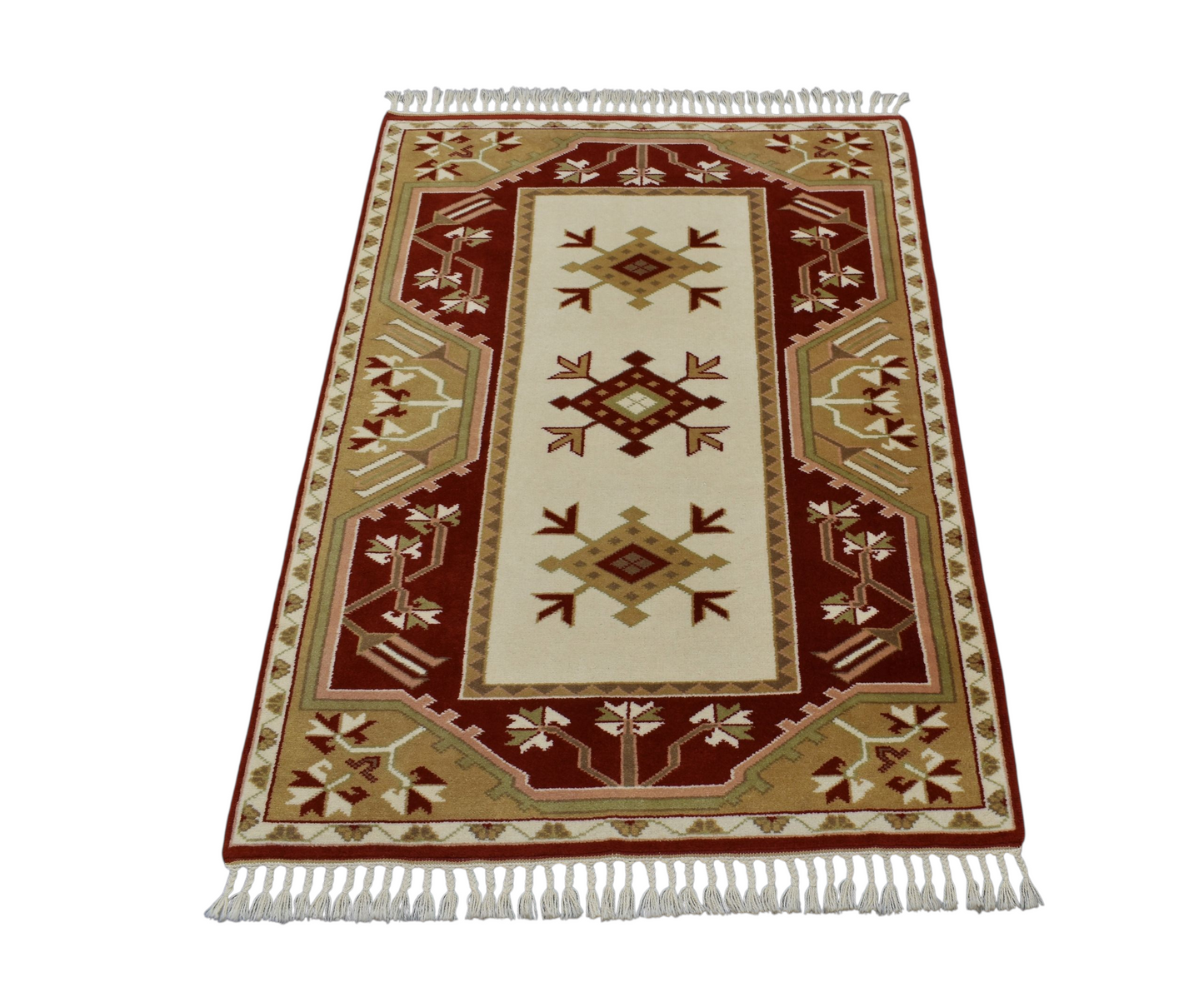 Kilim Antik El Dokuma Bozalan Milas Yün Halı 0398 - Yeni - Çok Renkli
