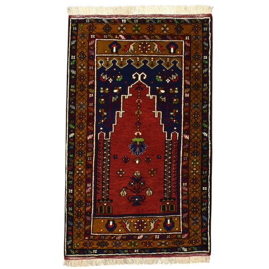 Kilim Antik El Dokuması Seccade Yahyalı Yün Halı 0401 - Yeni - Çok Renkli