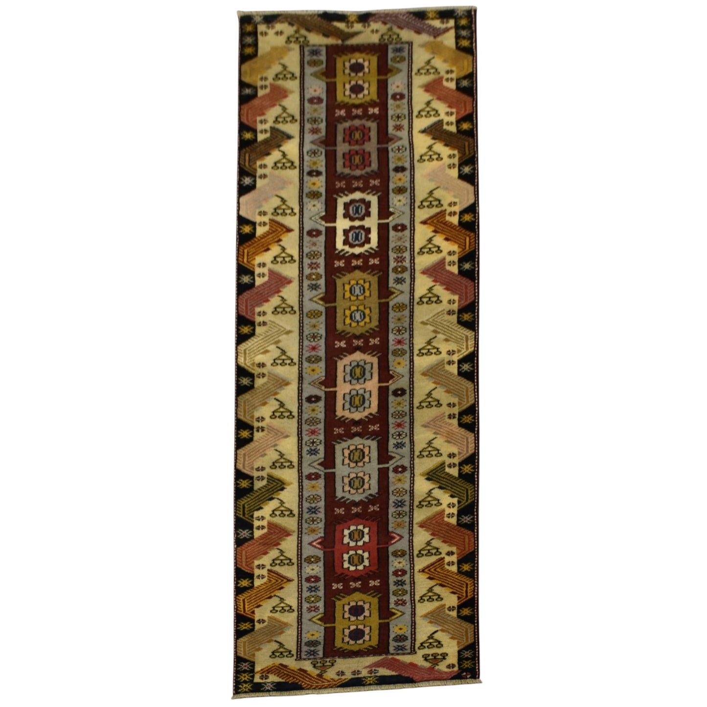 Kilim Antik El Dokuma Bozalan Milas Yolluk Yün Halı 0403 - Yeni - Çok Renkli