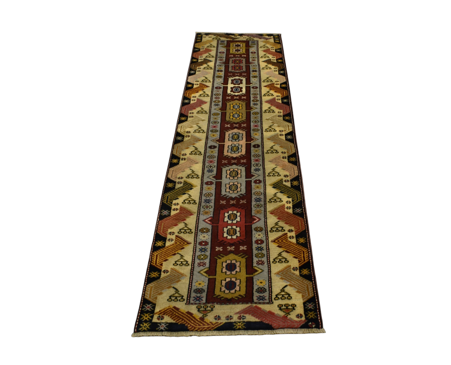 Kilim Antik El Dokuma Bozalan Milas Yolluk Yün Halı 0403 - Yeni - Çok Renkli