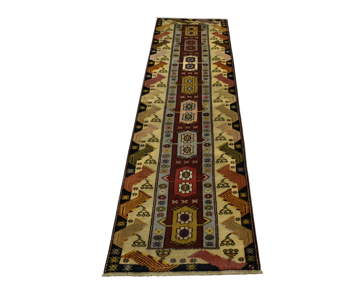 Kilim Antik El Dokuma Bozalan Milas Yolluk Yün Halı 0403 - Yeni - Çok Renkli