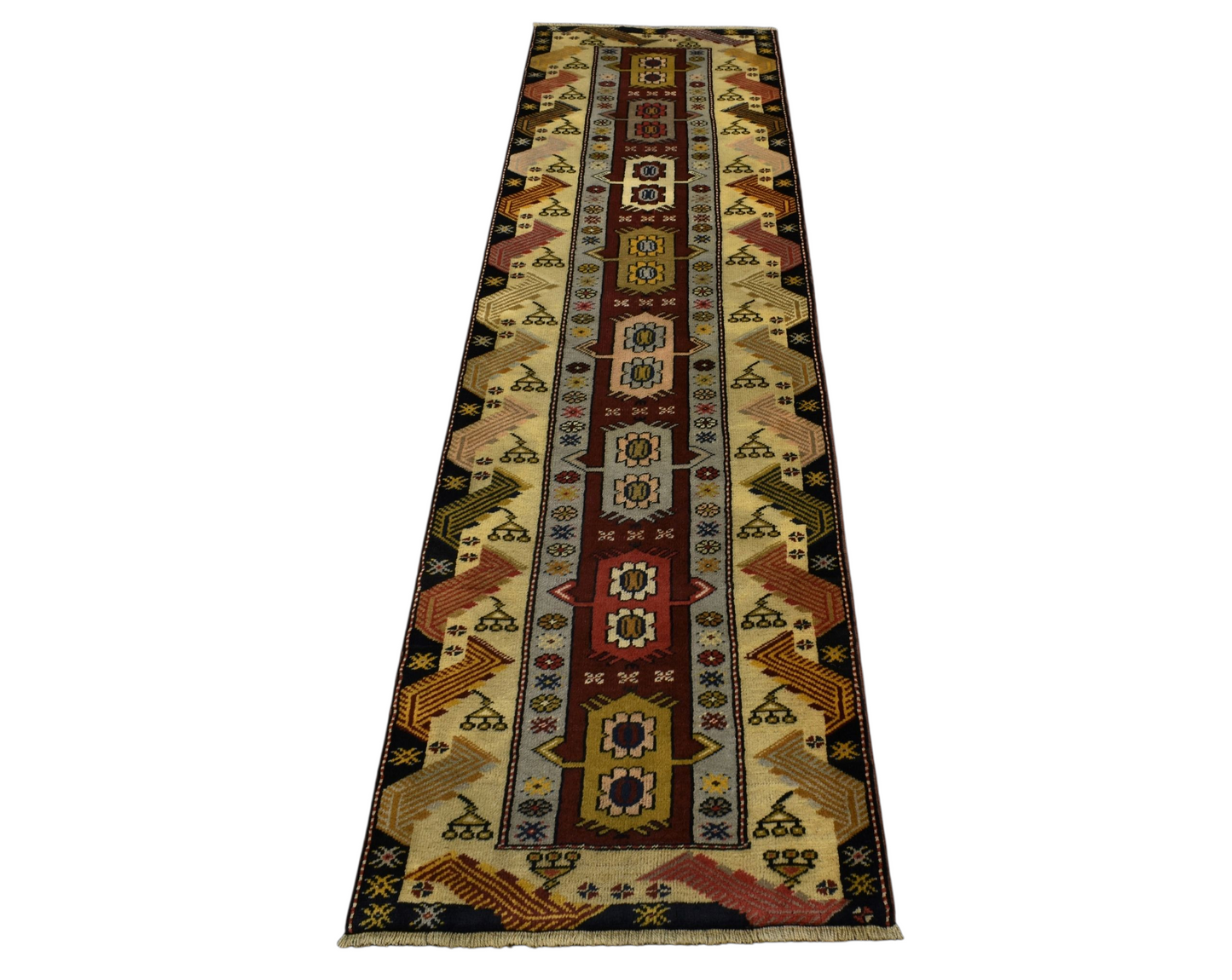 Kilim Antik El Dokuma Bozalan Milas Yolluk Yün Halı 0403 - Yeni - Çok Renkli