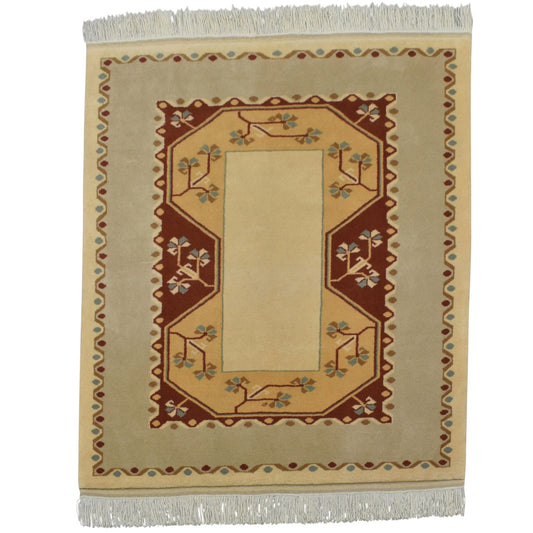 Kilim Antik El Dokuma Milas Yün Halı 0406 - Yeni - Bej