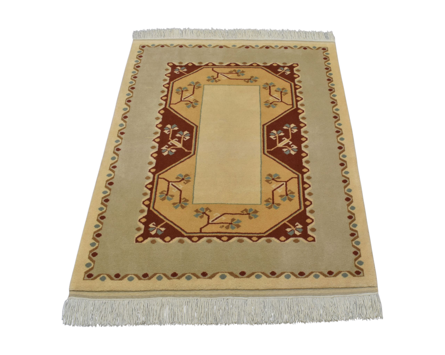Kilim Antik El Dokuma Milas Yün Halı 0406 - Yeni - Bej