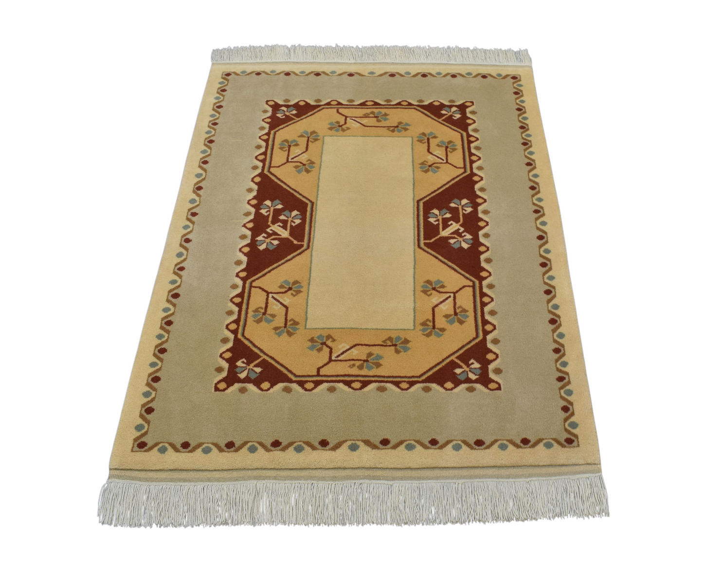 Kilim Antik El Dokuma Milas Yün Halı 0406 - Yeni - Bej