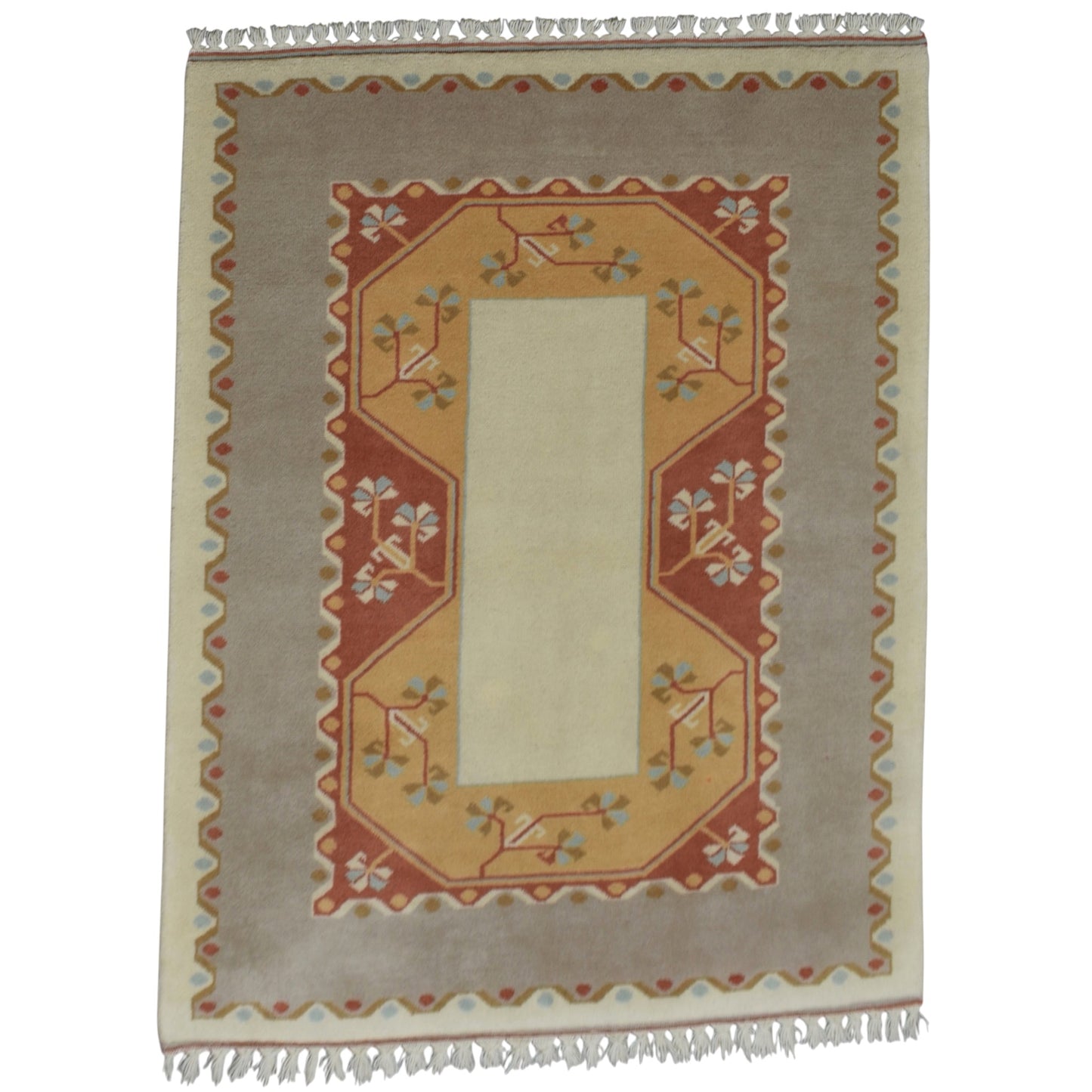 Kilim Antik El Dokuma Milas Yün Halı 0408 - Yeni - Bej