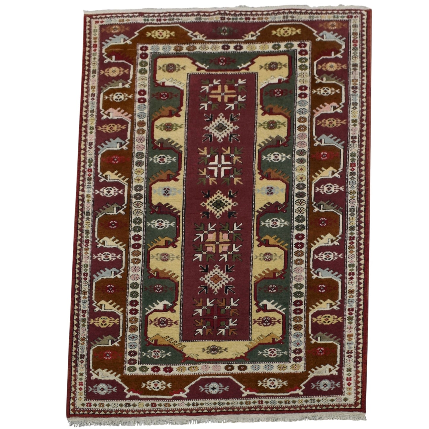 Kilim Antik El Dokuma Bozalan Milas Yün Halı 0409 - Yeni - Çok Renkli