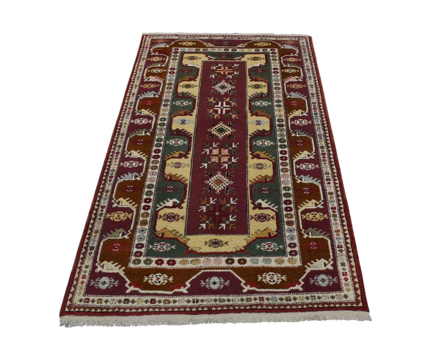 Kilim Antik El Dokuma Bozalan Milas Yün Halı 0409 - Yeni - Çok Renkli